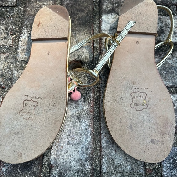 Deloris & Maxine Gold Pompom Sandal - Picture 3 of 4